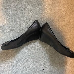 Barely worn Tory Burch Wedge Shoe in black